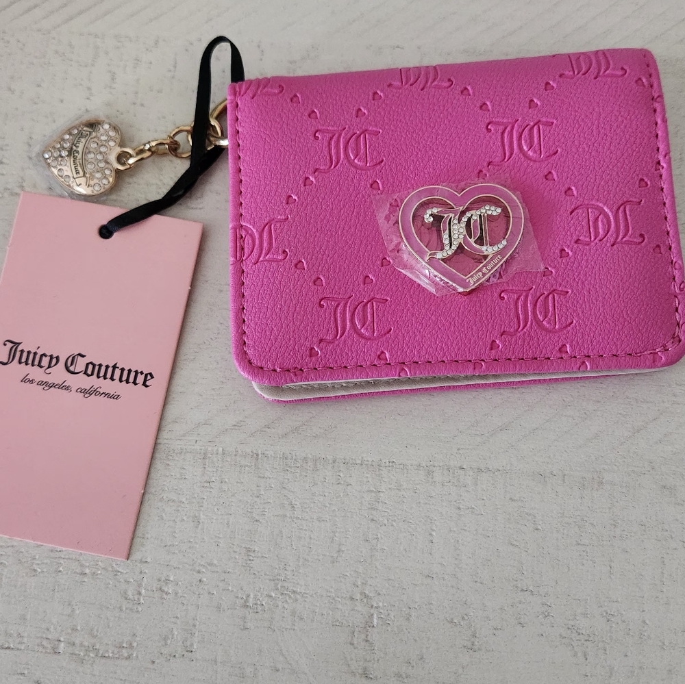 Juicy Couture Pink Key Card Holder with Embossed Monogram